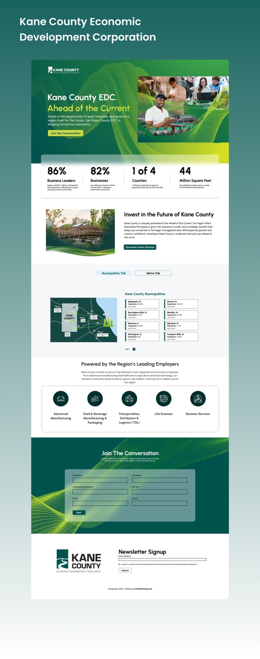 Kane County EDC homepage design