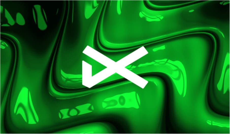 3D green logo mark render