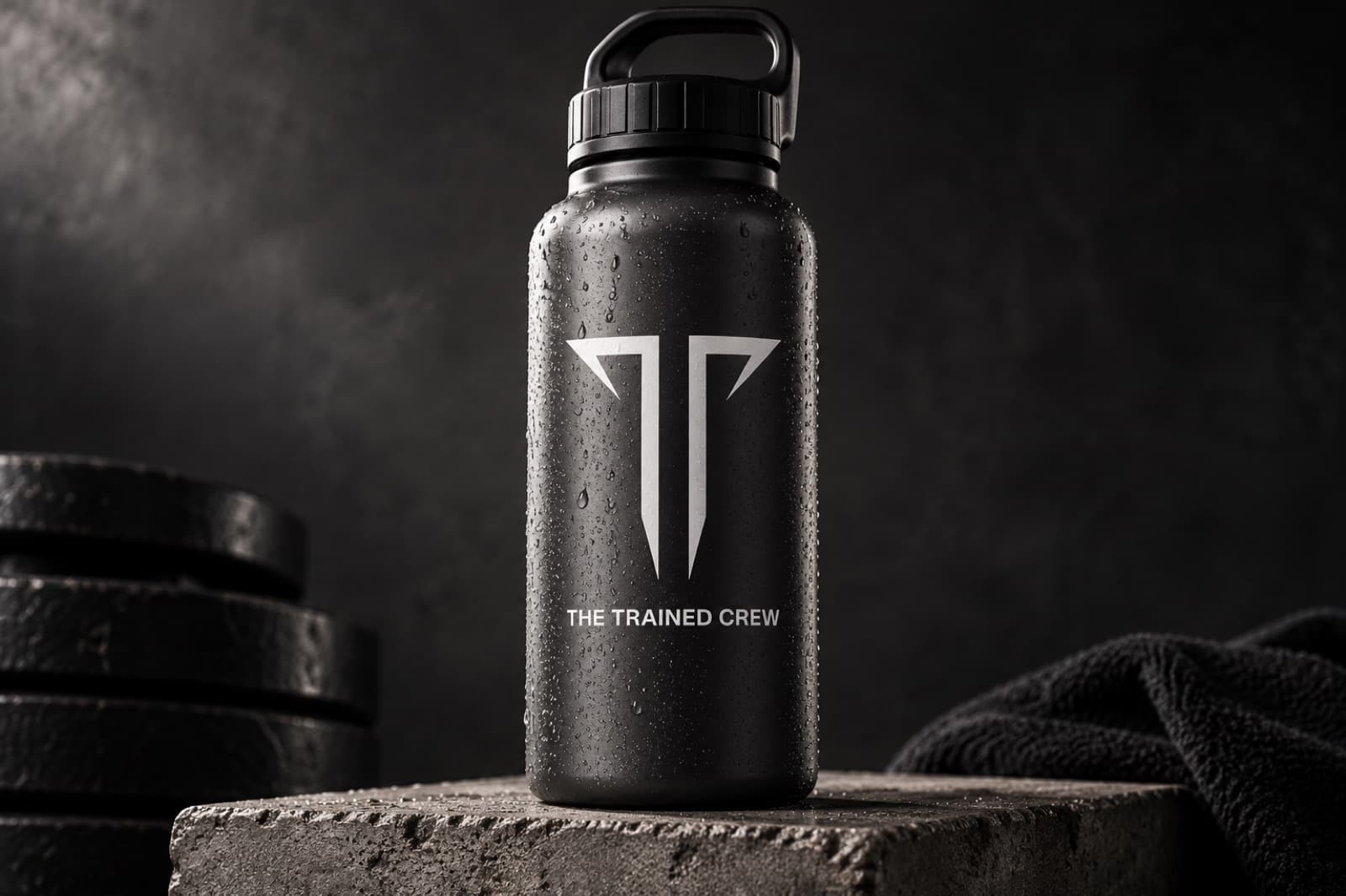 The Trained Crew branded water bottle